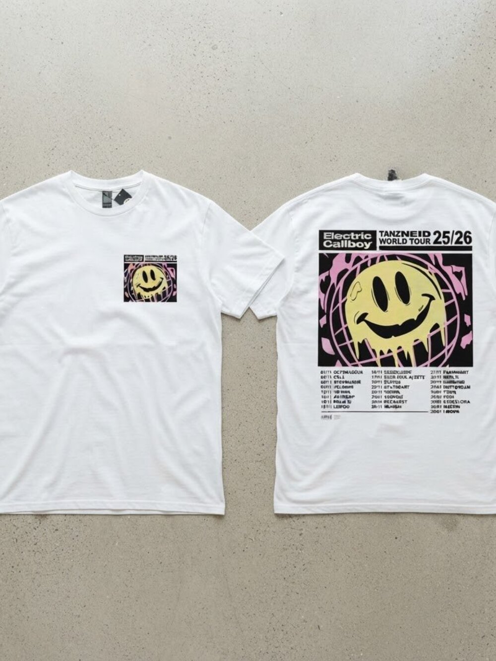 Electric Callboy Tanzneid World Tour 25/26 Dripping Smile White T-Shirt S-4XL